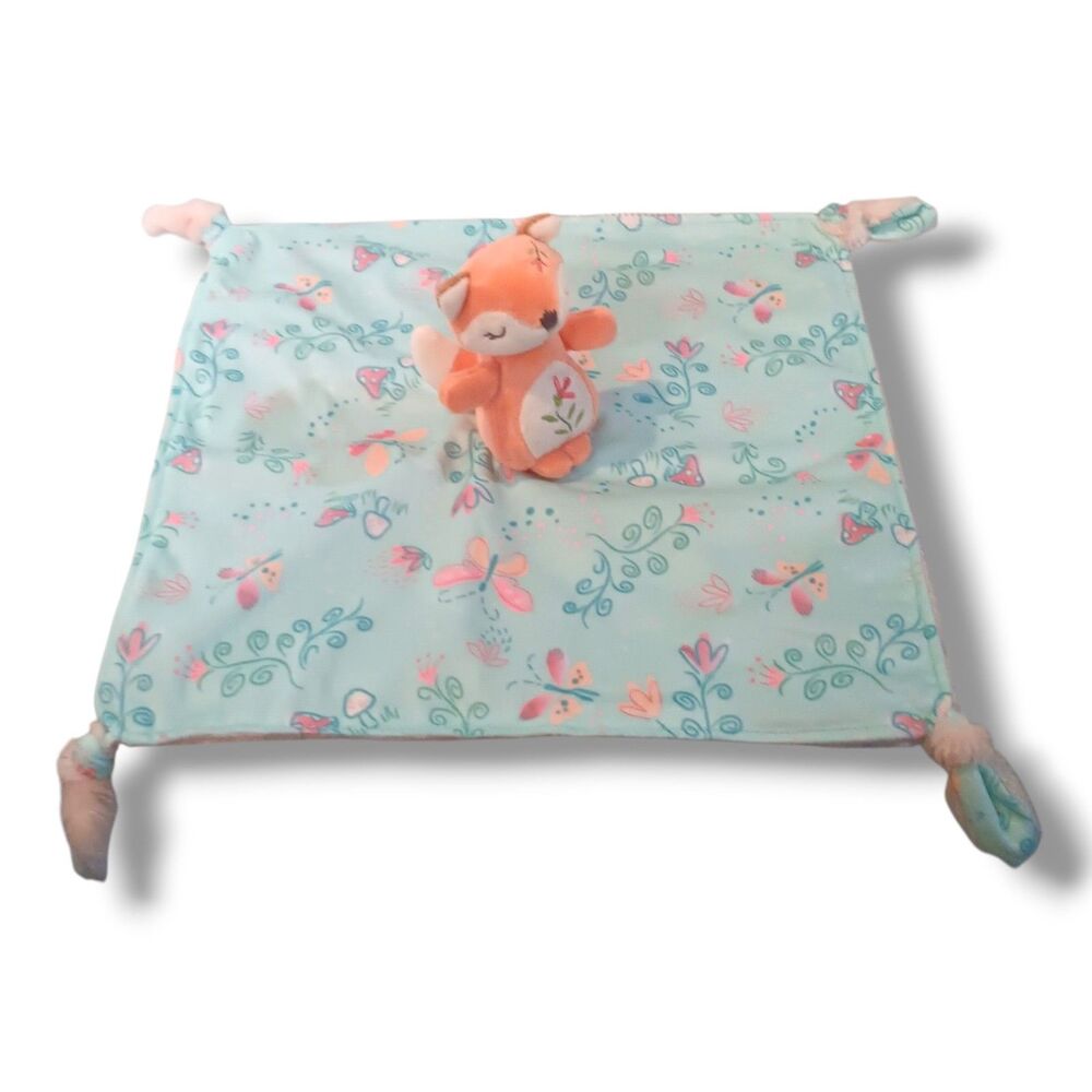 Mary Meyer Fairyland Fox Security Blanket-Knotted Corner Ties-Mushrooms-2021